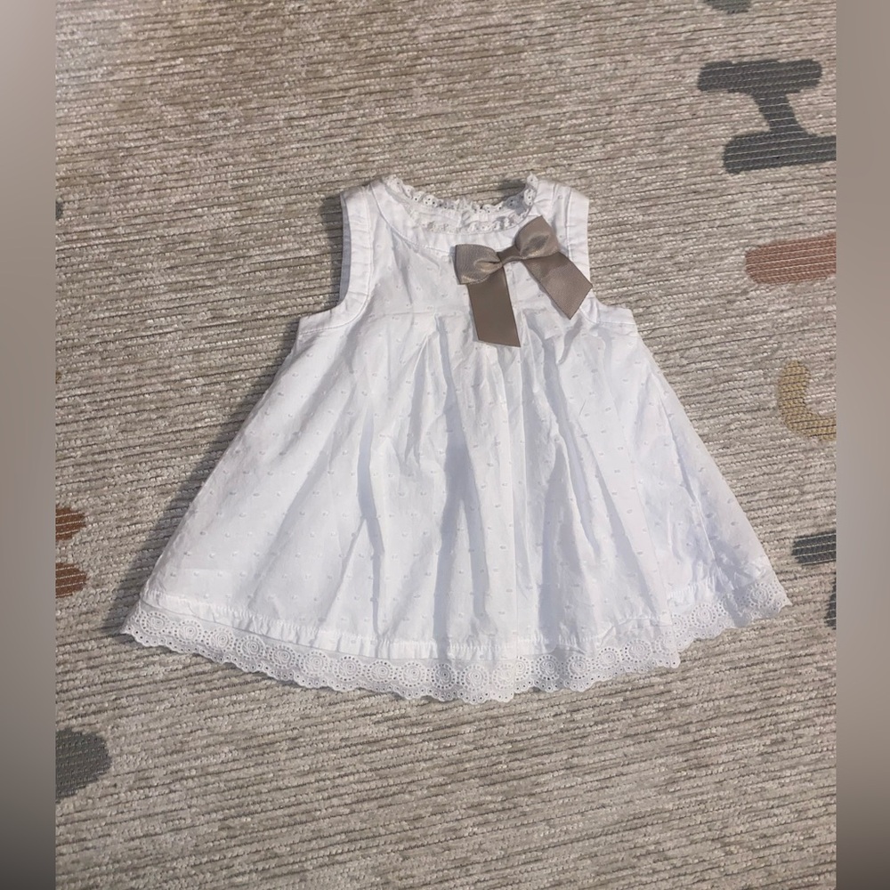 White Little Girl’s Top with Bow 24M